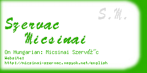 szervac micsinai business card